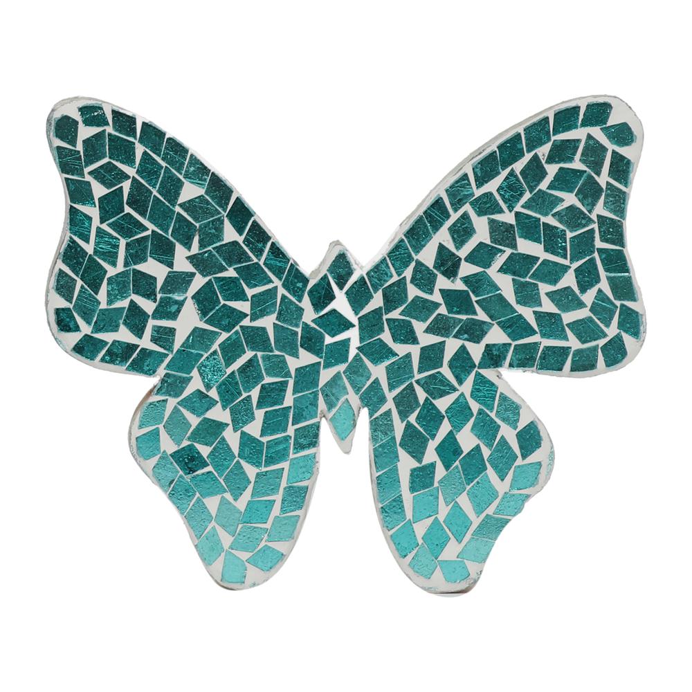 6" Mosaic Butterfly, Aqua. Picture 1