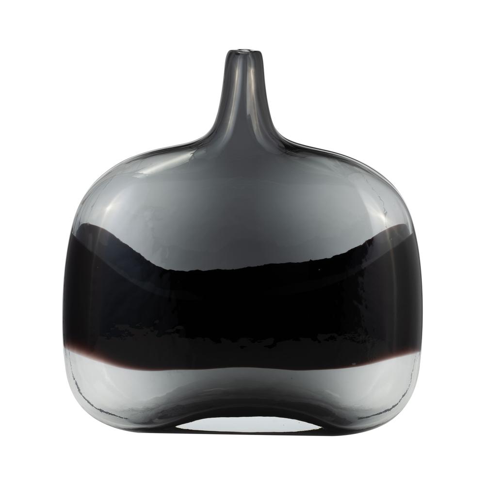 Glass, 12 2-tone Vase, Smoke/black. Picture 1