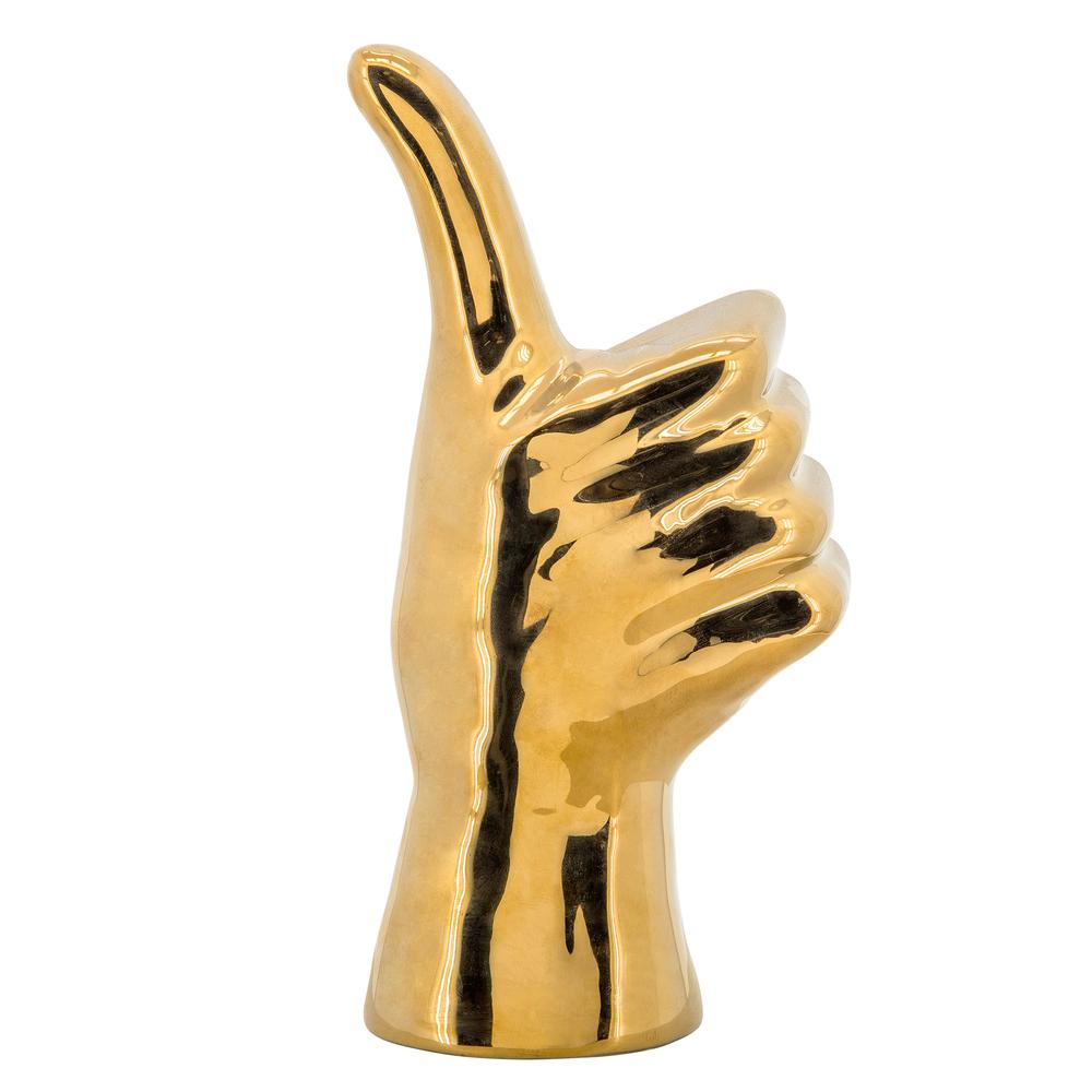 9"h Thumbs Up Table Deco, Gold. Picture 4