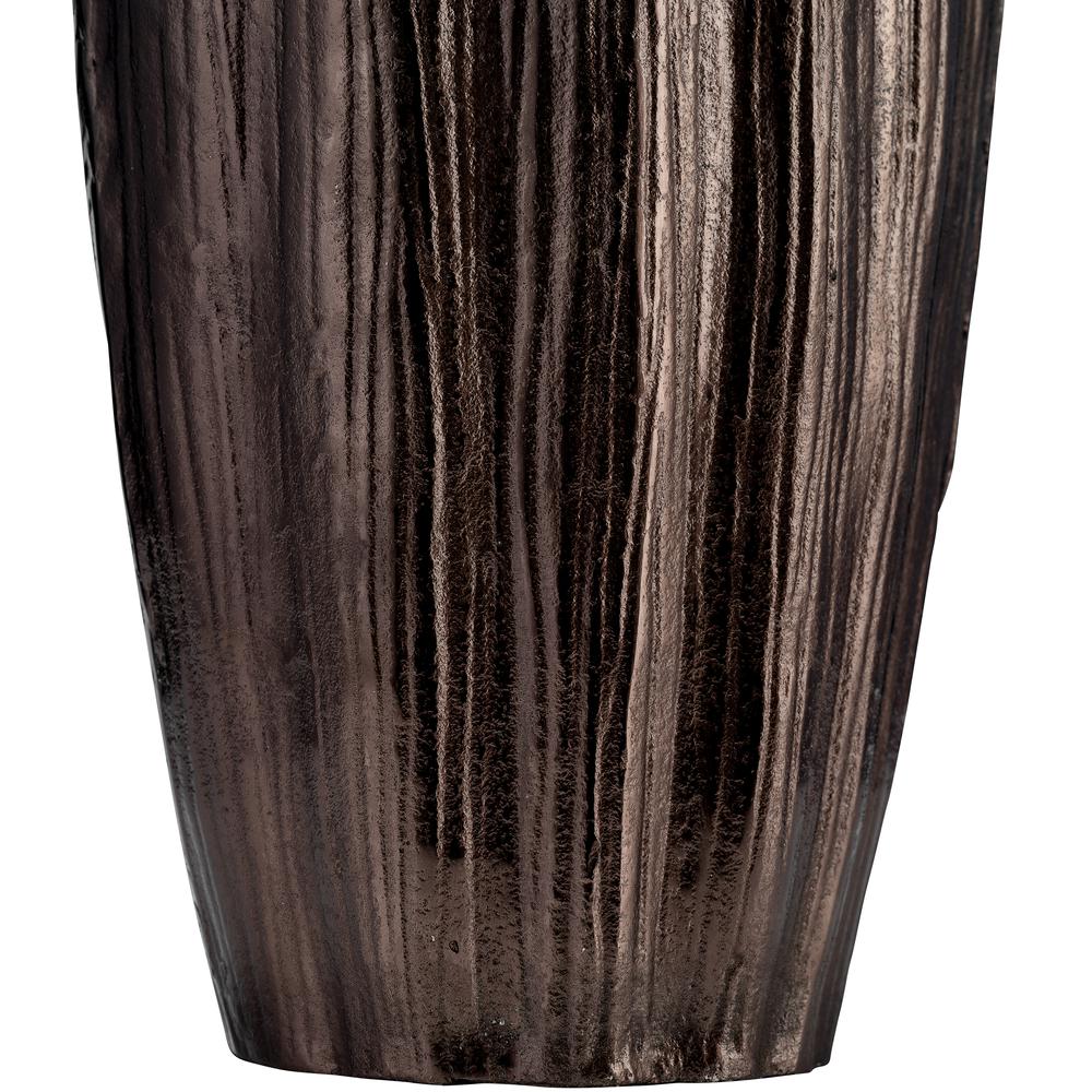 Metal, 24"h, Abstract Ridged Vase,blk Nickel. Picture 6