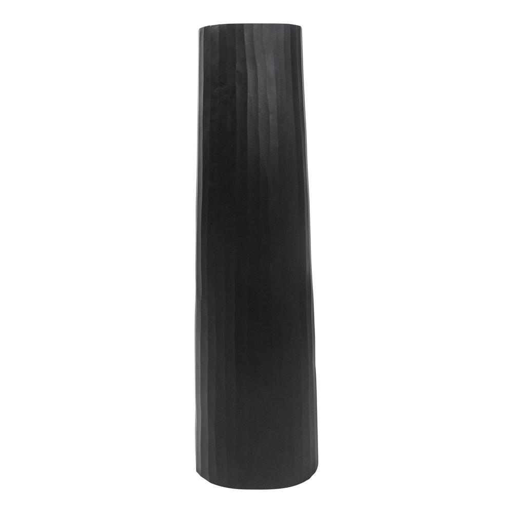 Aluminum 36" Textured Vase, Matte Black. Picture 1