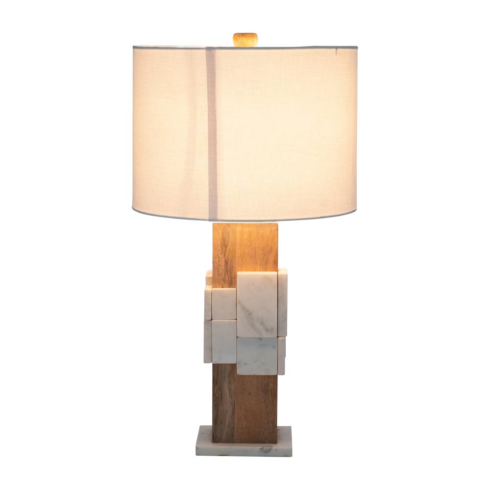 Marble, 18"h Table Lamp, White. Picture 3