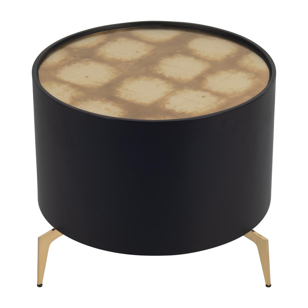 Wood,24" Gold Leaf Top Side Table, Blk/gld. Picture 3