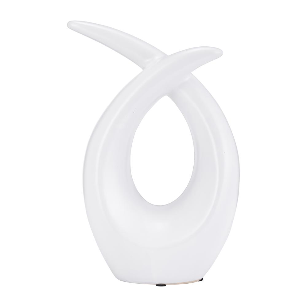 Cer, 10"h Loopy Table Top Accent, White. Picture 4