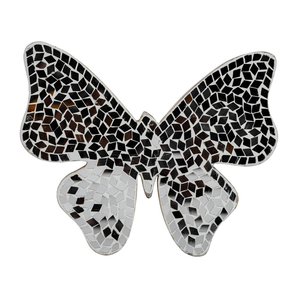 8" Mosaic Butterfly, White. Picture 1