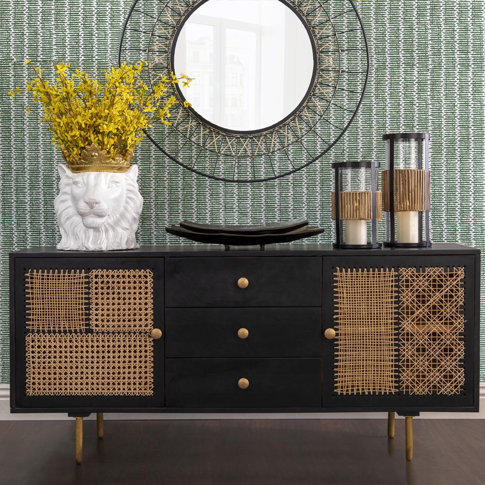 Wood 63x30" Patchwork Sideboard. Picture 9