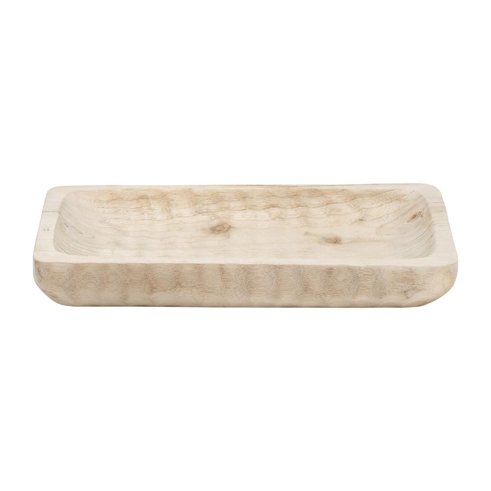 Wood, 16" Rectangular Tray, Natural. Picture 2