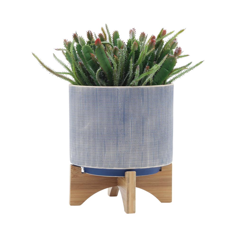 S/2 5/8" Mesh Planter W/ Stand, Blue. Picture 3