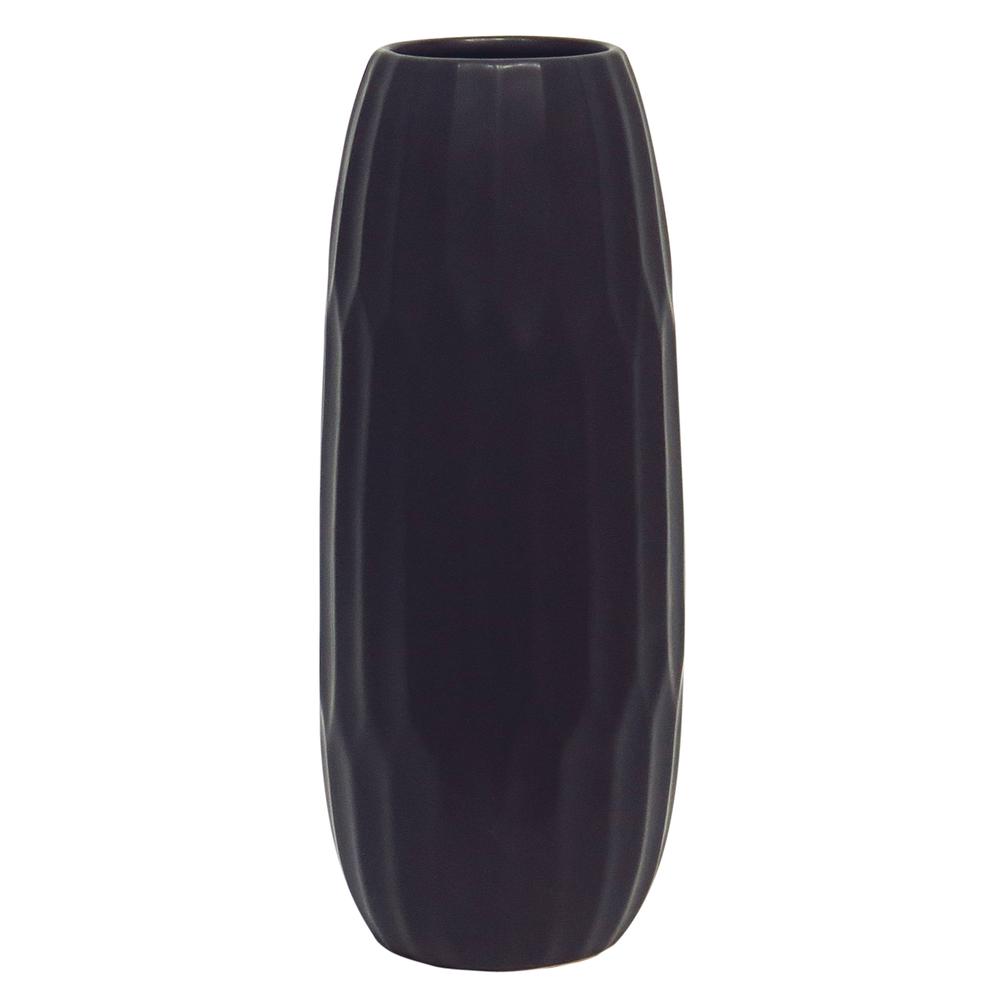 Ceramic 14" Vase , Black. Picture 1