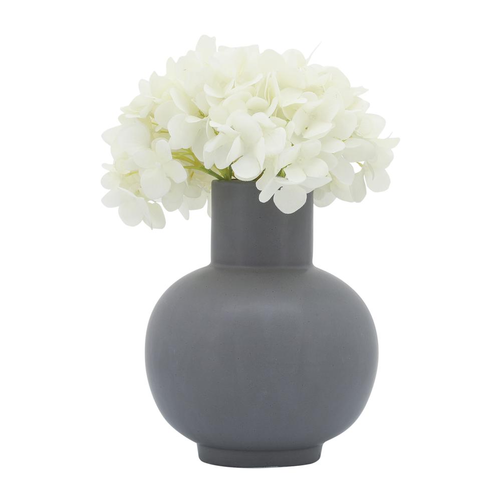 Cer, 8"h Bulbous Vase, Gray. Picture 2