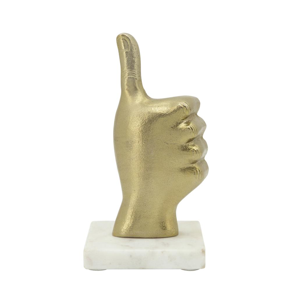 8" Metal Thumbs Up, Gold. Picture 4