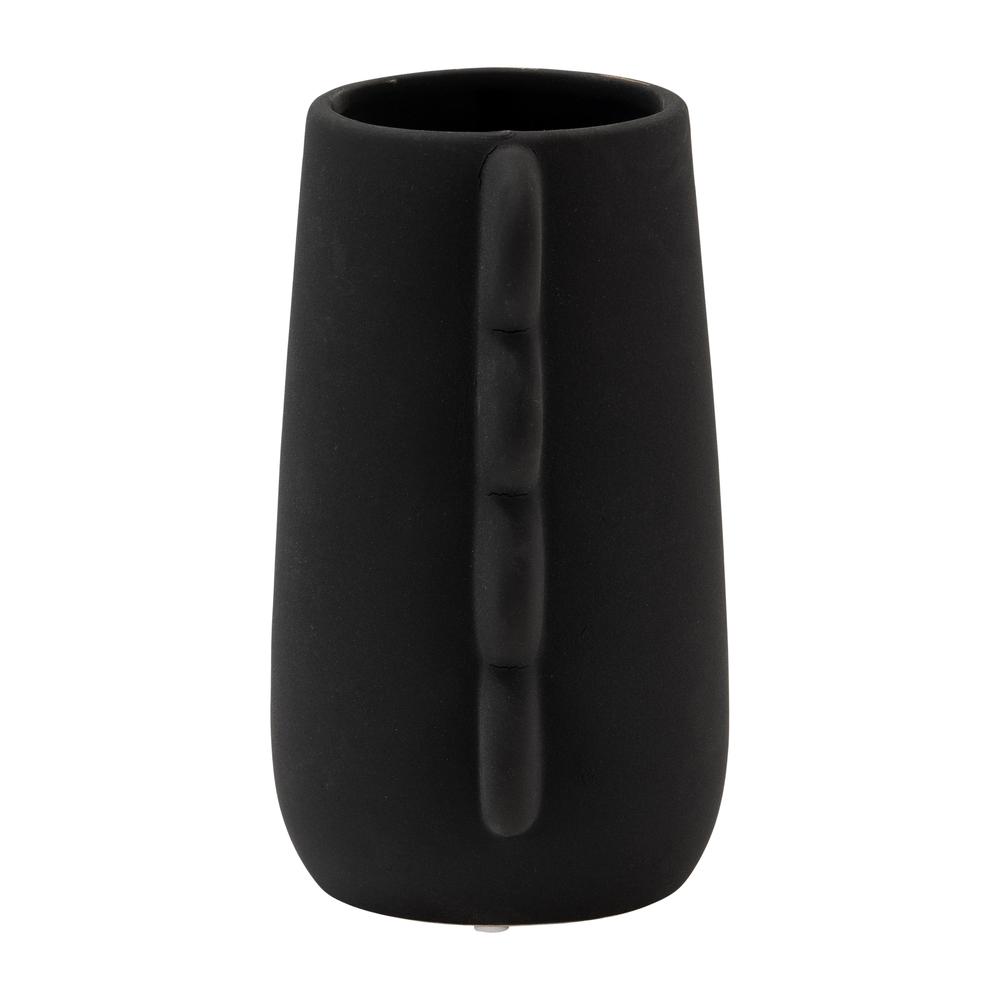 Dol, 7" Eared Vase, Black. Picture 3