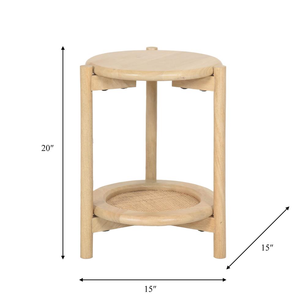 Wood/rattan, 19"h Side Table, Natural Kd. Picture 2