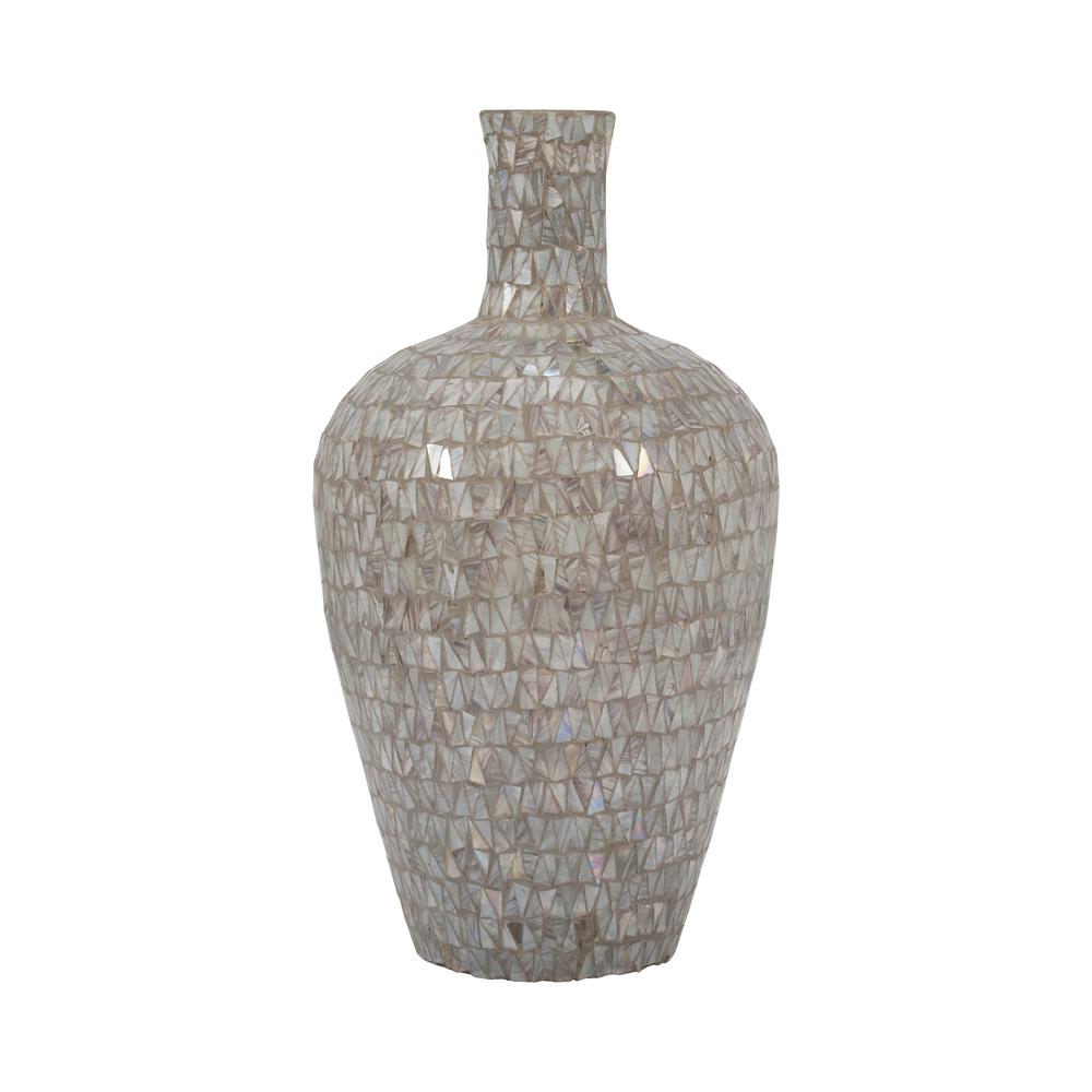 Glass, 19" Mosaic Vase, Brown Quartz. Picture 2