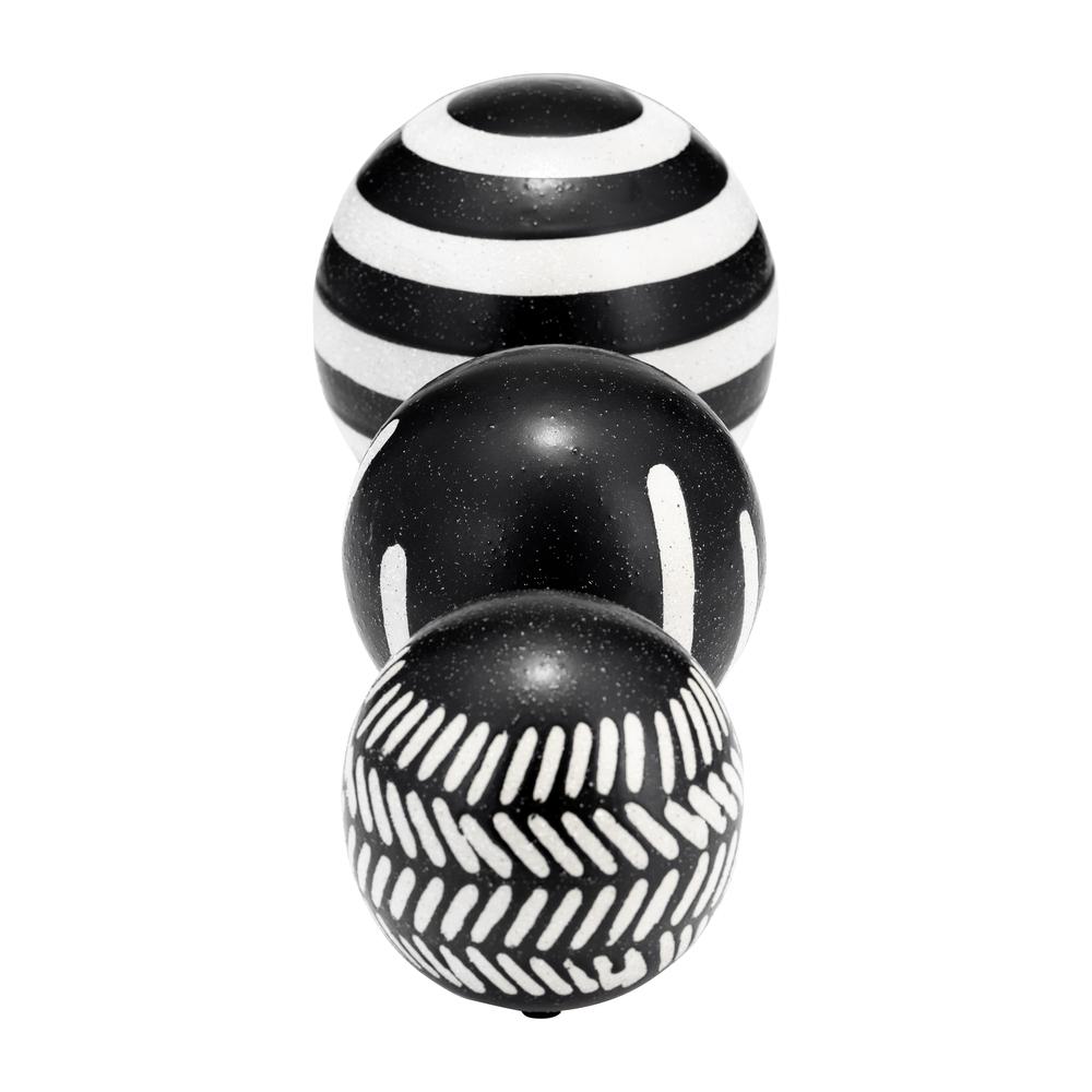 Cer, S/3 4/5/6", Tribal Orbs, Blk/ivory. Picture 6