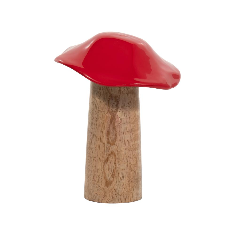 Wood, 6" Toadstool Mushroom, Red. Picture 2