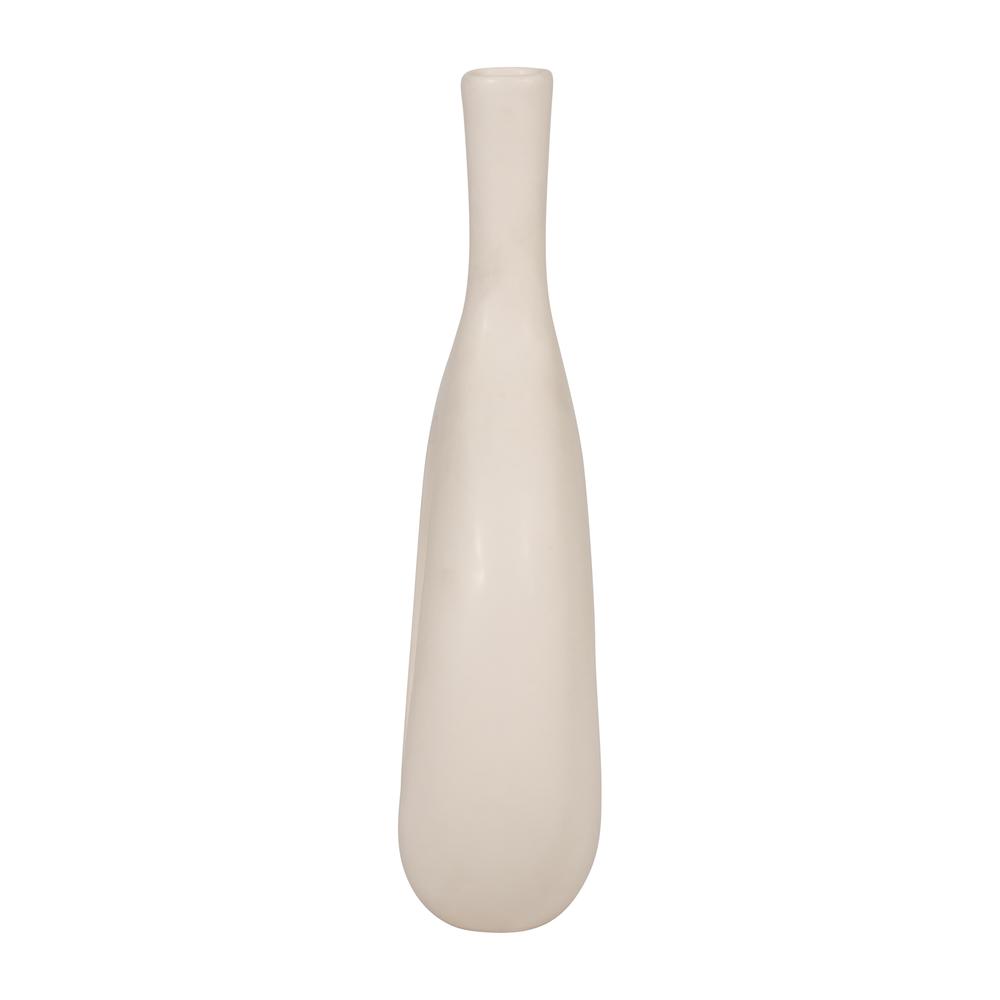 Cer, 12" Curved Open Cut Out Vase, Cotton. Picture 3