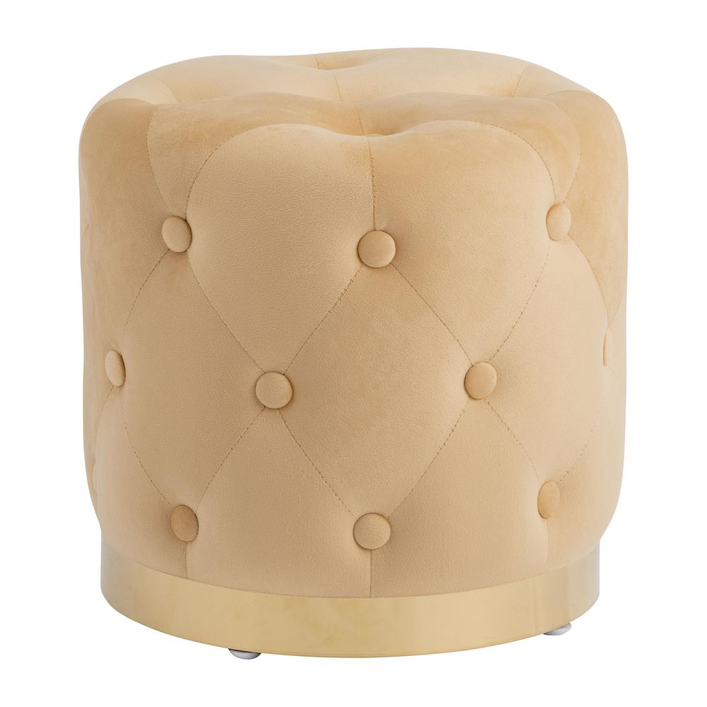 S/2 14/17"  Tufted Storage Ottoman, Nude. Picture 6
