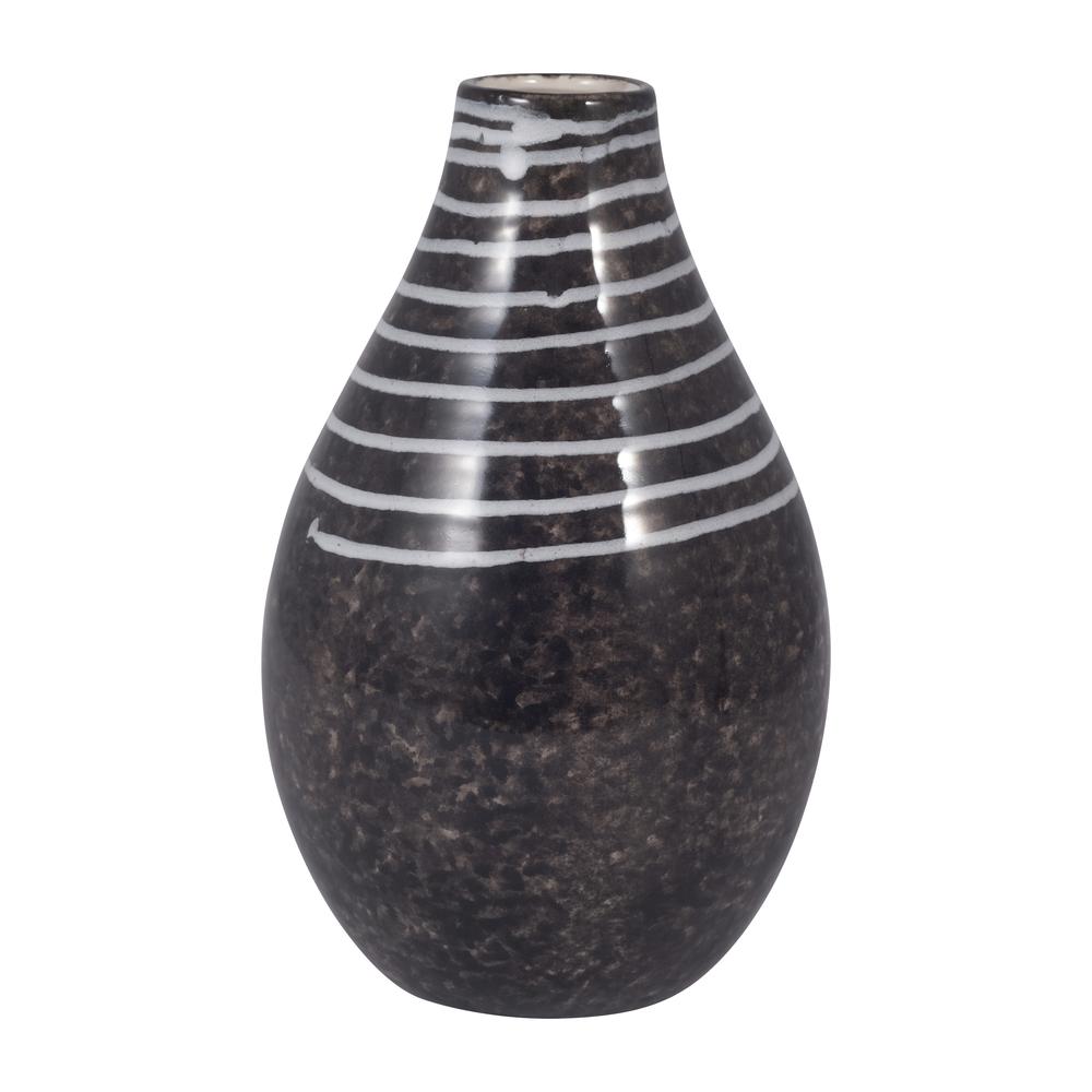 Cer, 10" Primeval Vase, Black. Picture 2