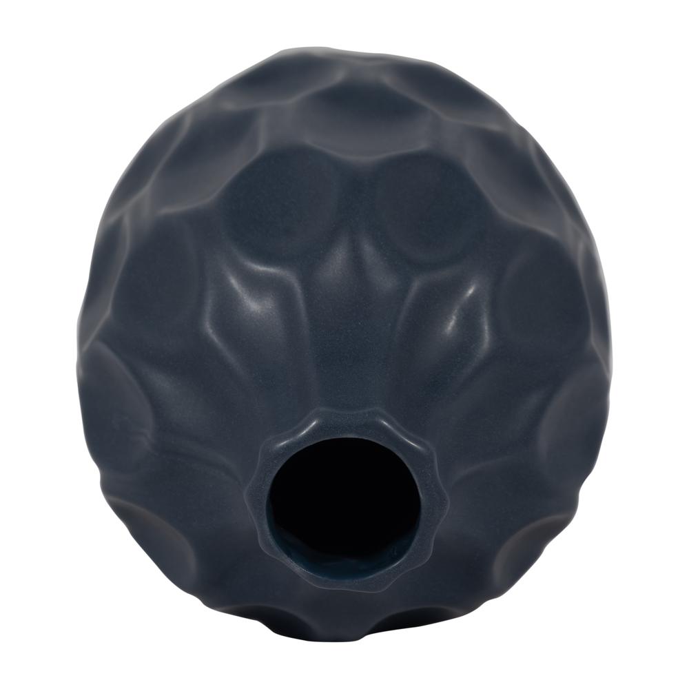 Cer, 8" Honeycomb Dimpled Vase, Navy. Picture 5