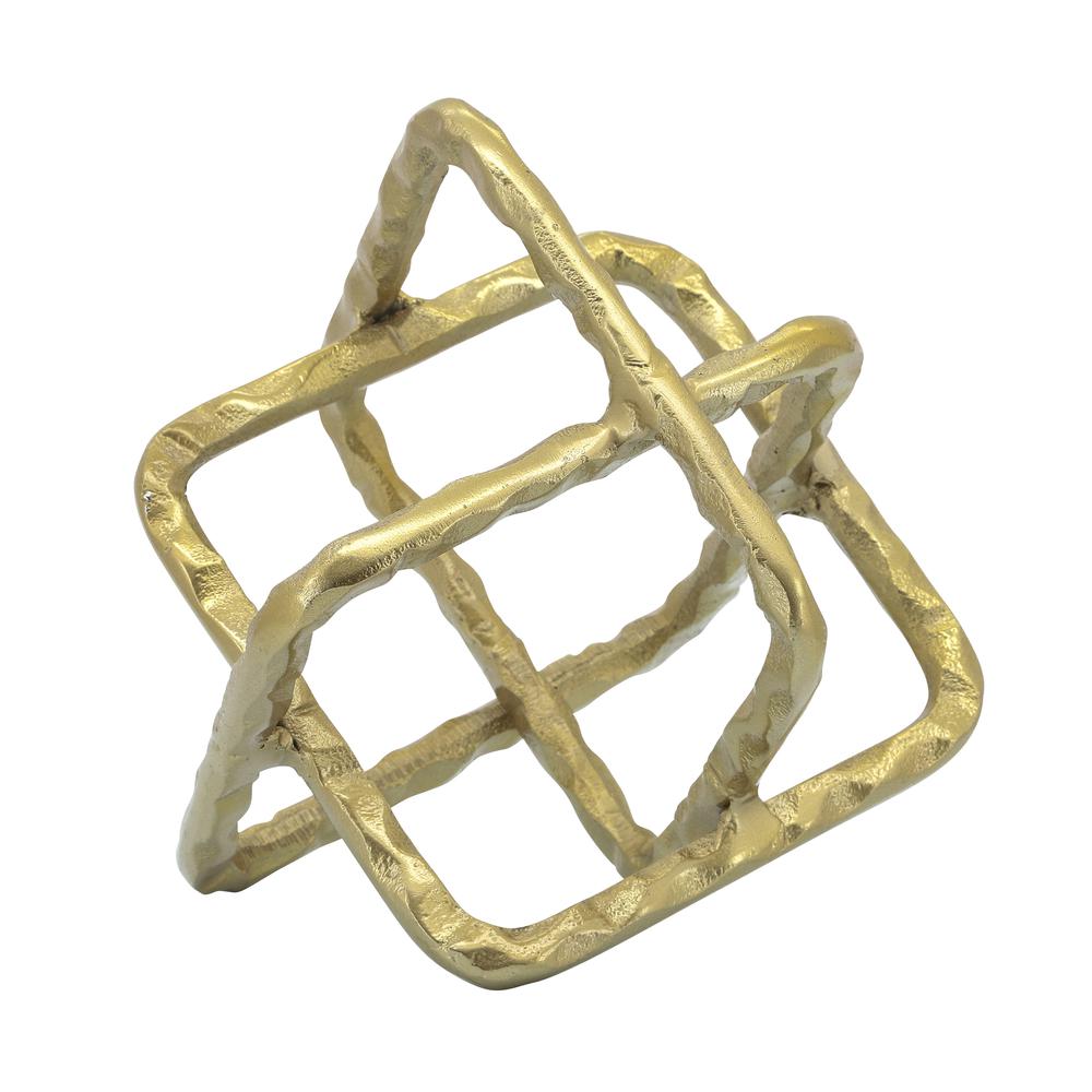 Metal 8" Square Orbs, Gold. Picture 1
