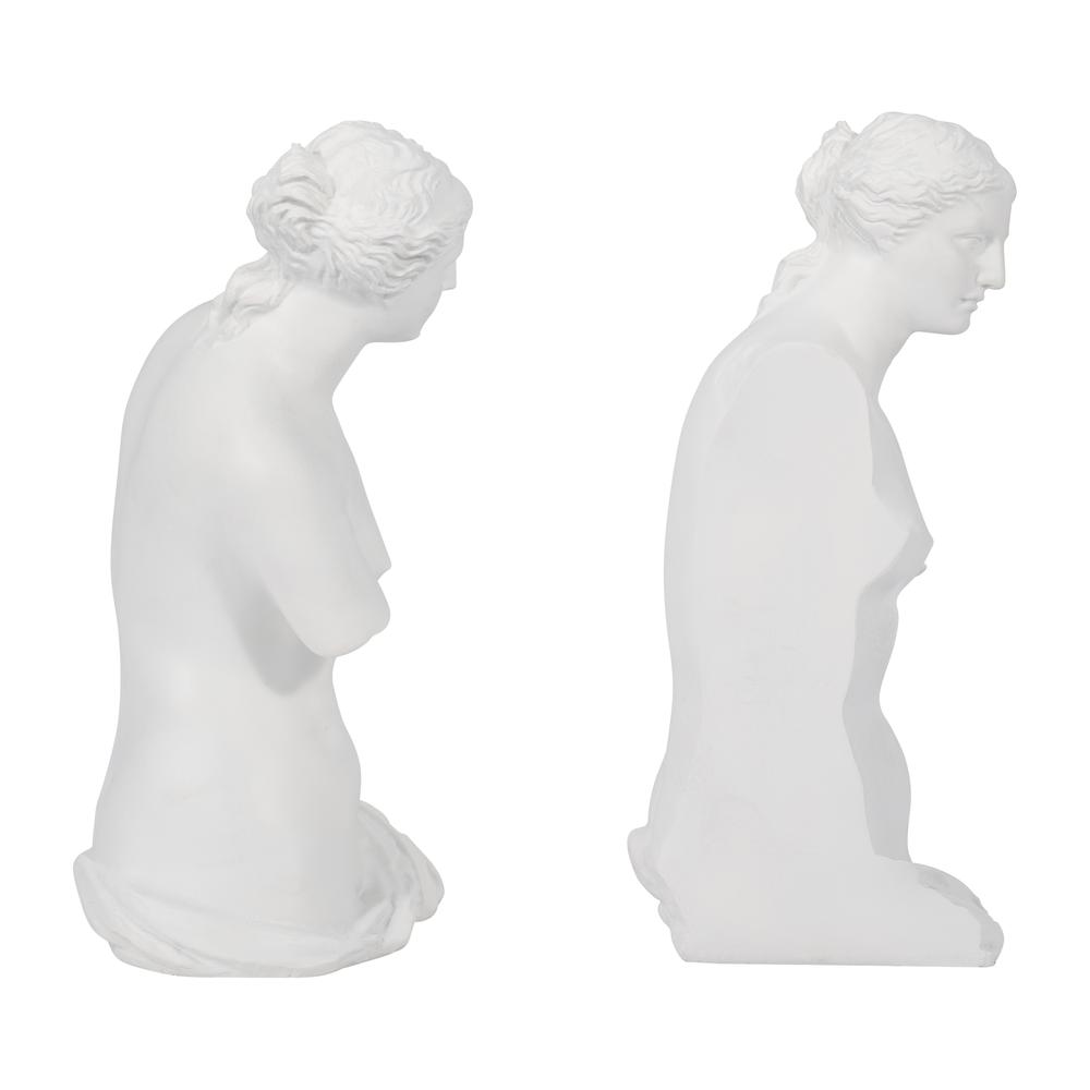 Resin, S/2 11"h Greek Godess, White. Picture 4