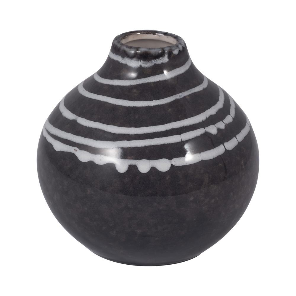 Cer, 5" Primeval Vase, Black. Picture 2