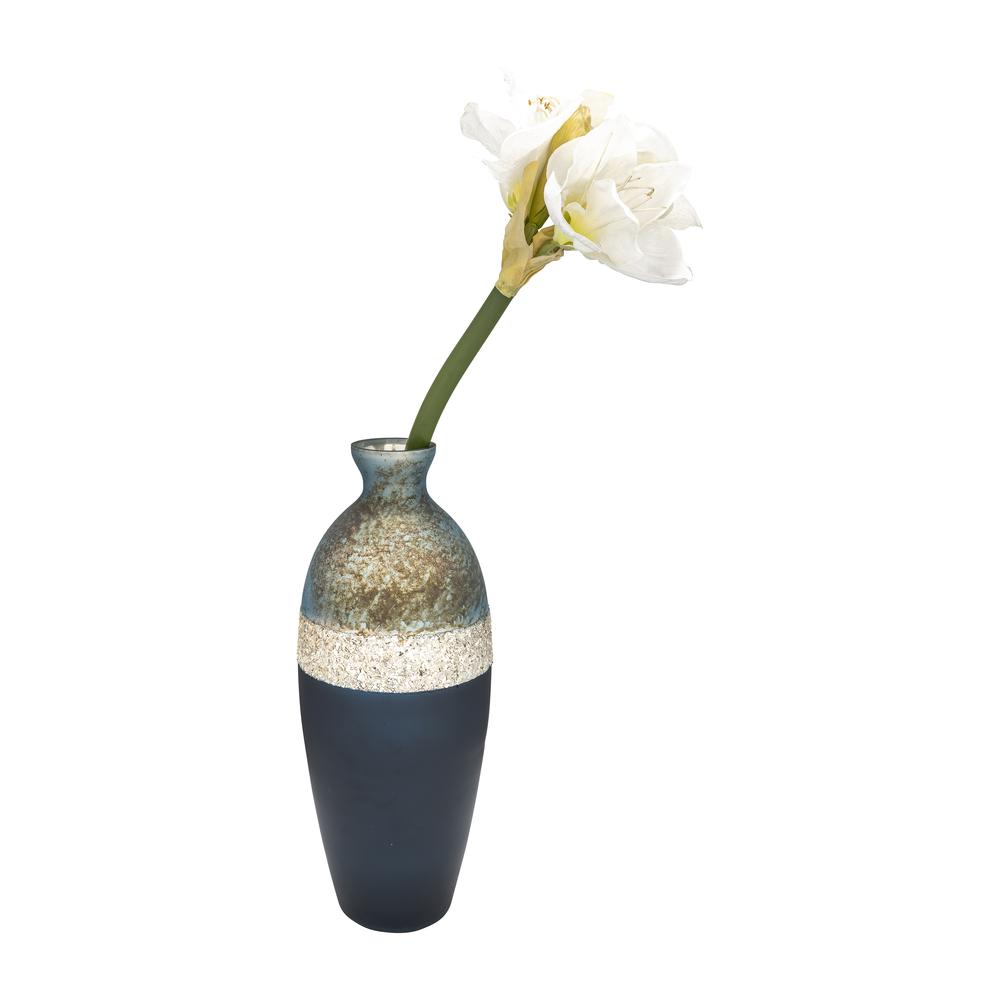Glass, 16" Tri-colored Glittered Vase, Multi. Picture 2