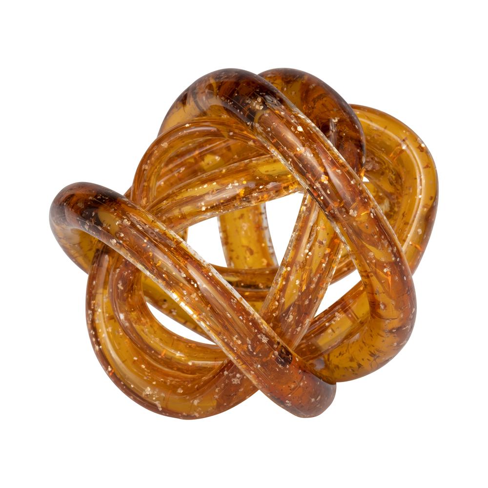 Glass, 4" Knot Amber. Picture 3