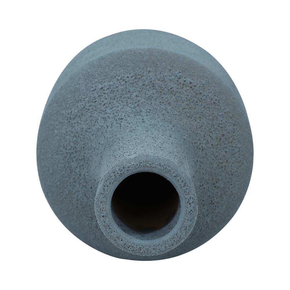 Clay, 13" Volcanic Texture Vase, Blue. Picture 5
