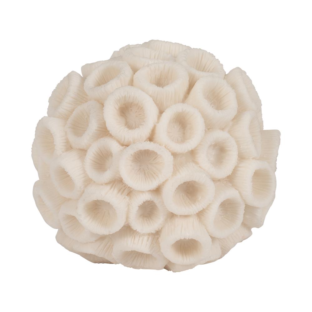 6" Round Coral Orb, Ivory. Picture 2