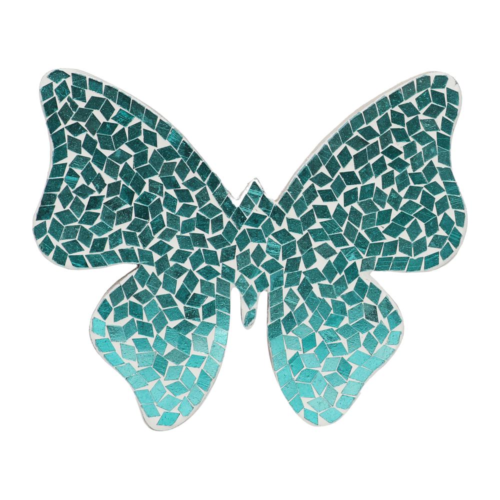 8" Mosaic Butterfly, Aqua. Picture 1