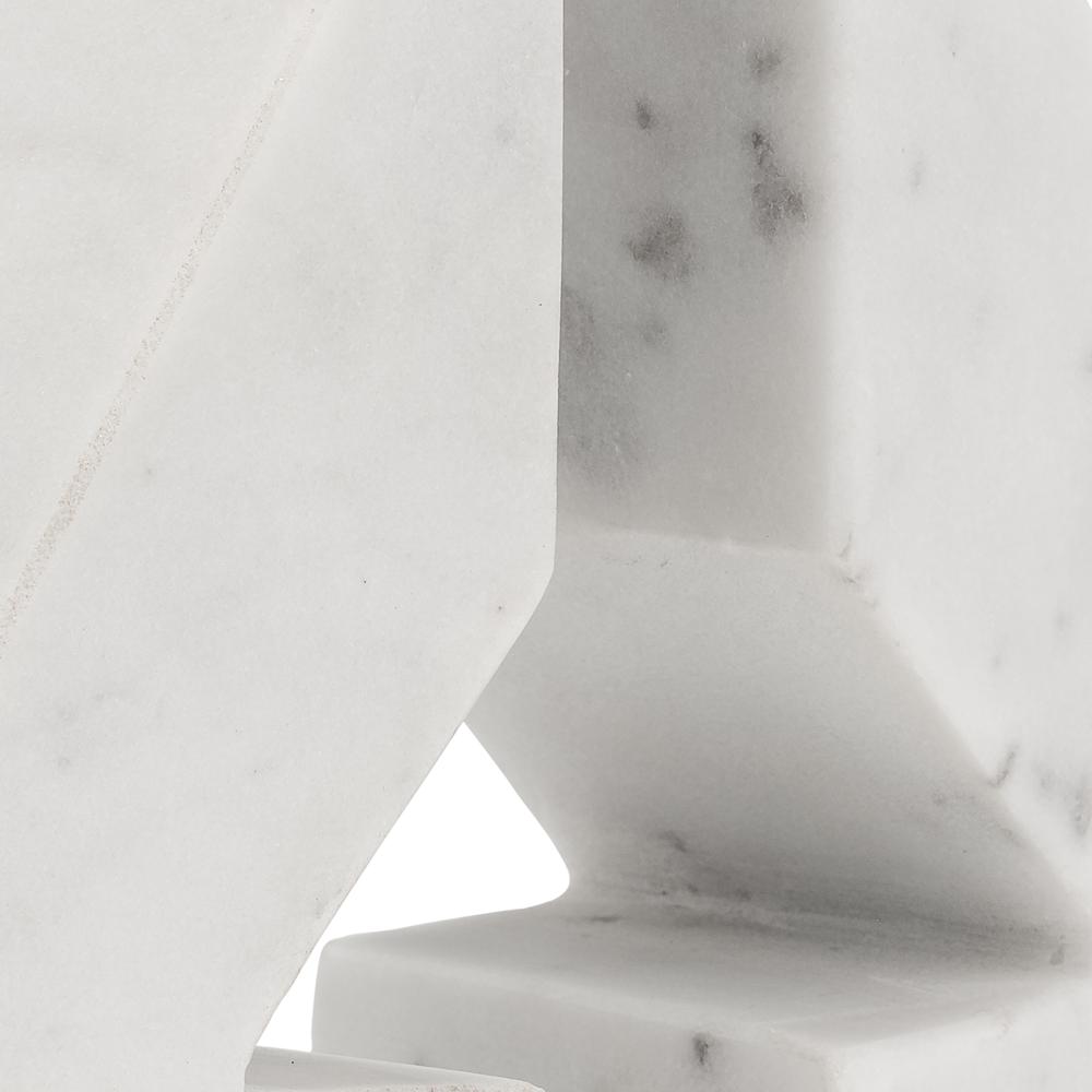 Marble, S/2 6"h Right Triangle Bookends, White. Picture 5