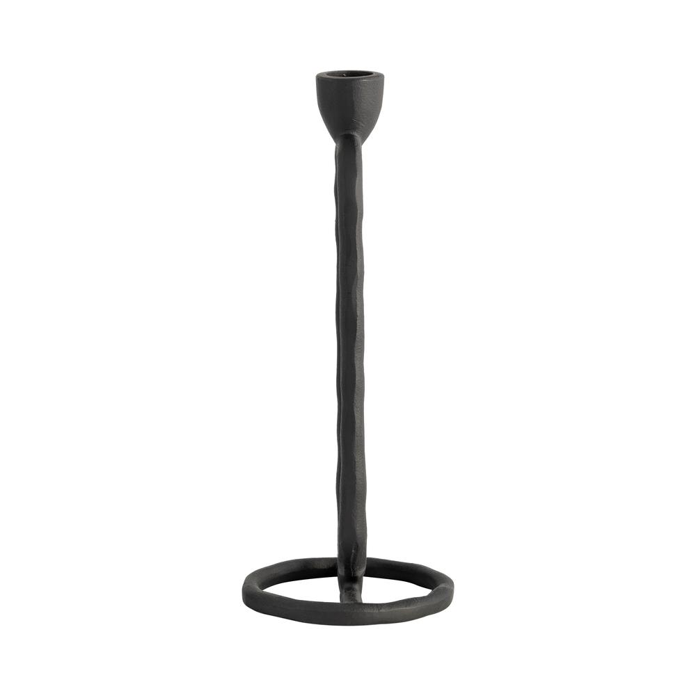 Metal, 10" Open Oval Taper Candleholder, Black. Picture 3