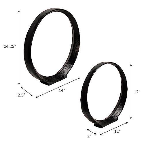S/2 12/14" Aluminum Ring, Black. Picture 8