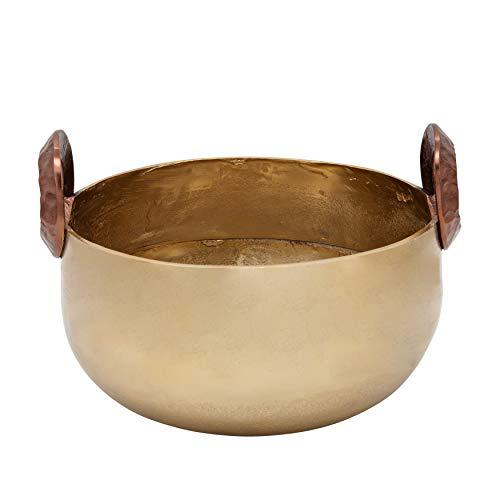 S/2 10/12" Bowl With Handles, Gold. Picture 4