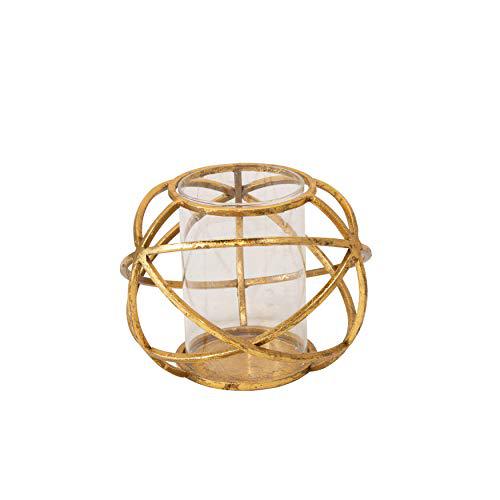 S/2 6" Orb Candle Holder , Gold. Picture 5