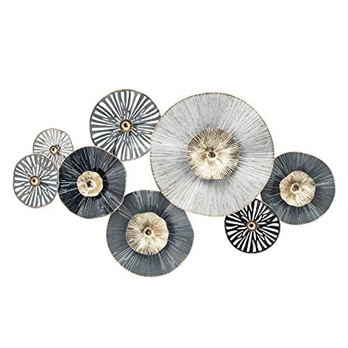 Metal 35" 2-dimensional Lily Pads, Gray Wb. Picture 1