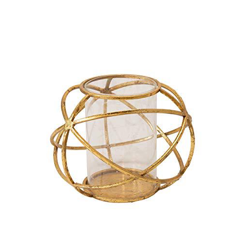 S/2 6" Orb Candle Holder , Gold. Picture 4