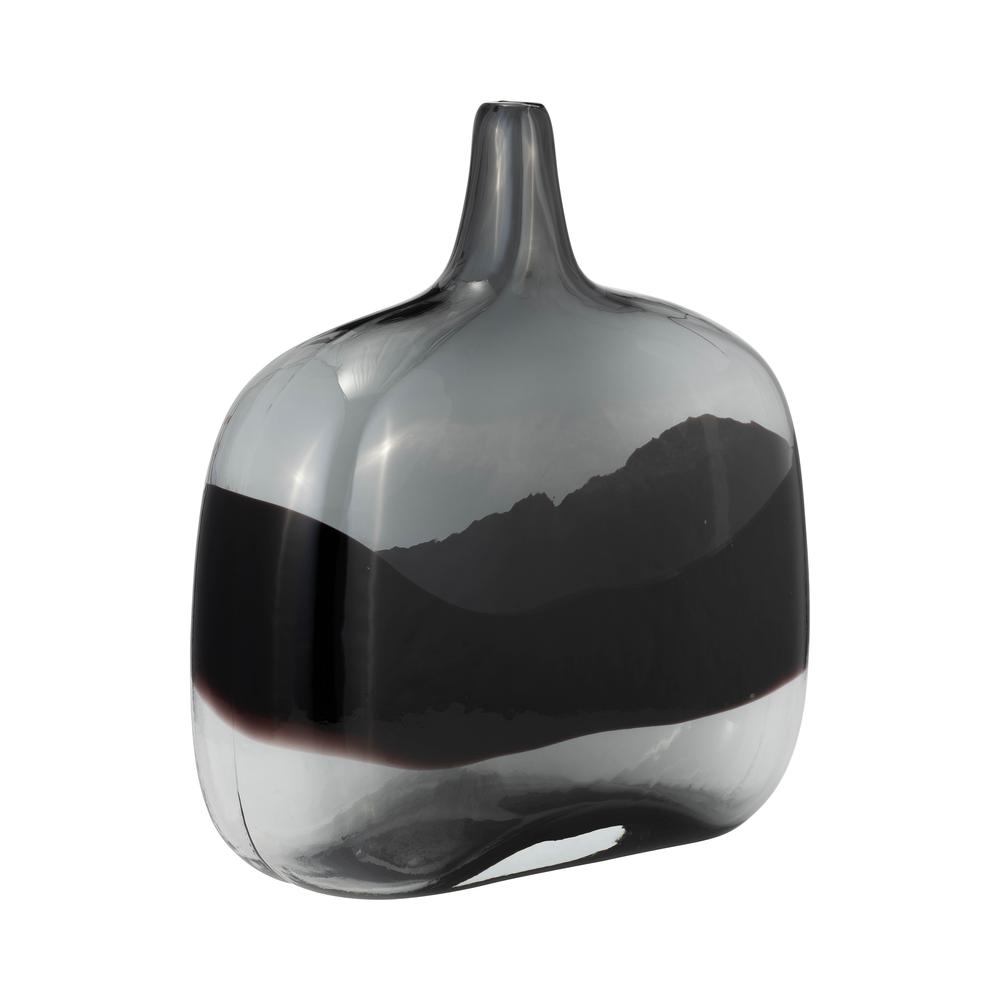 Glass, 12 2-tone Vase, Smoke/black. Picture 2