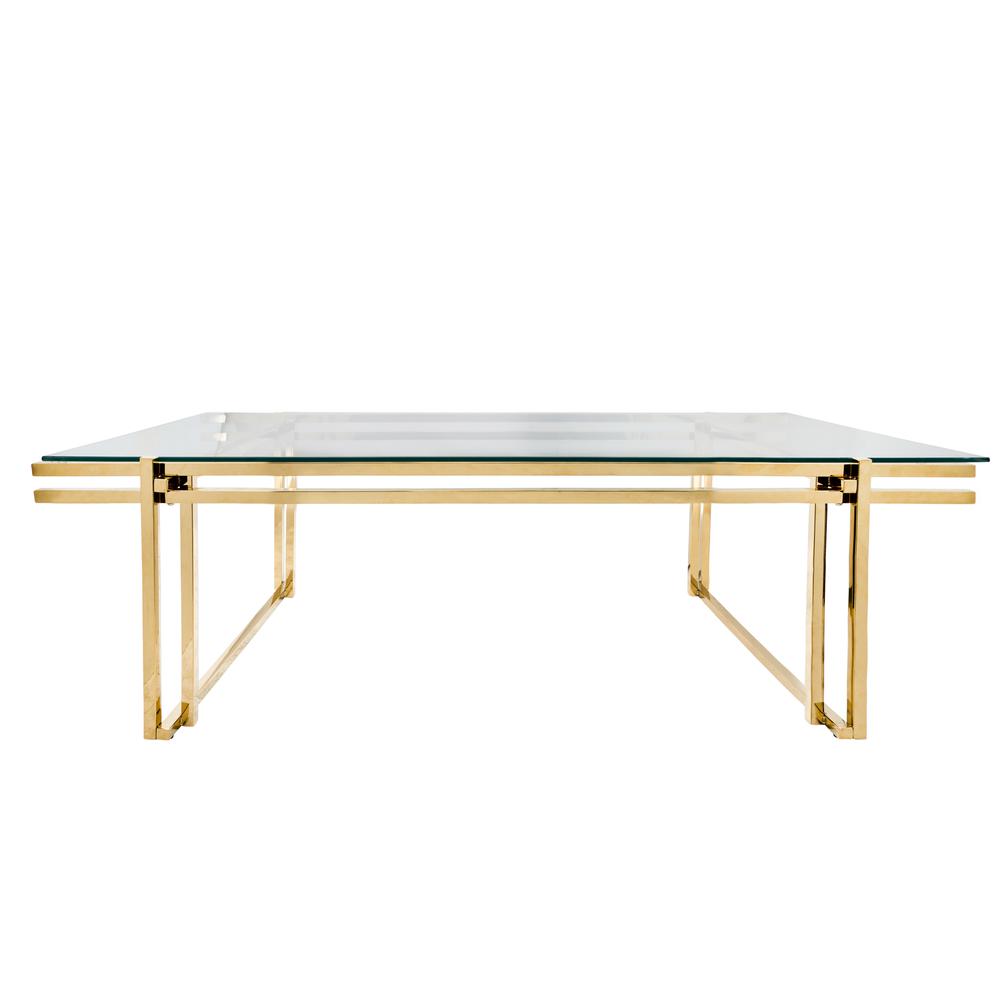 Metal 55" Coffee Table, Gold. Picture 1