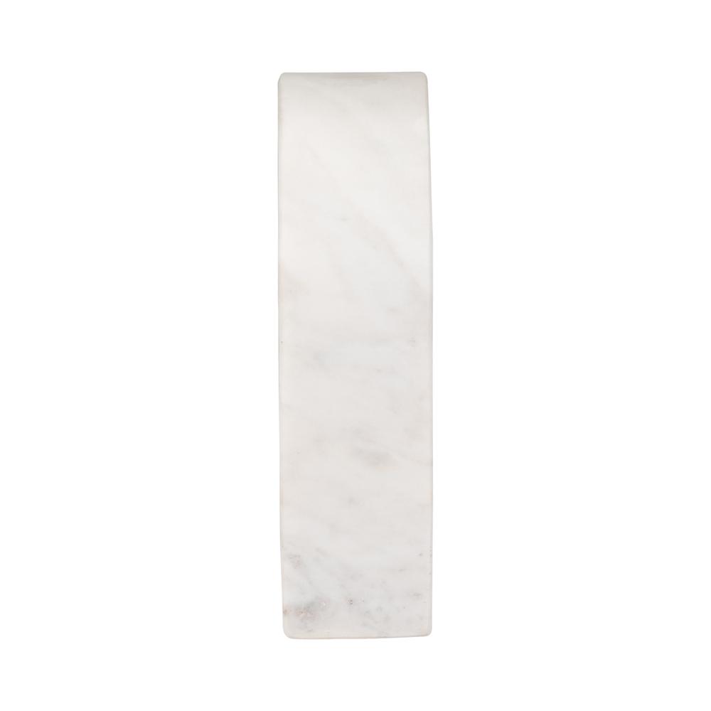 Marble, 7"h Horseshoe Tabletop Deco, White. Picture 3
