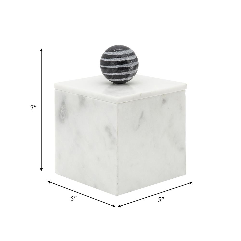 Marble, 5x7 Box W/ Orb, White. Picture 5