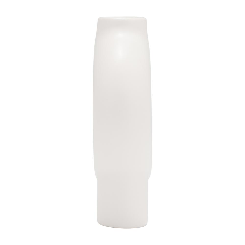 Cer,7",donut Footed Vase,white. Picture 4