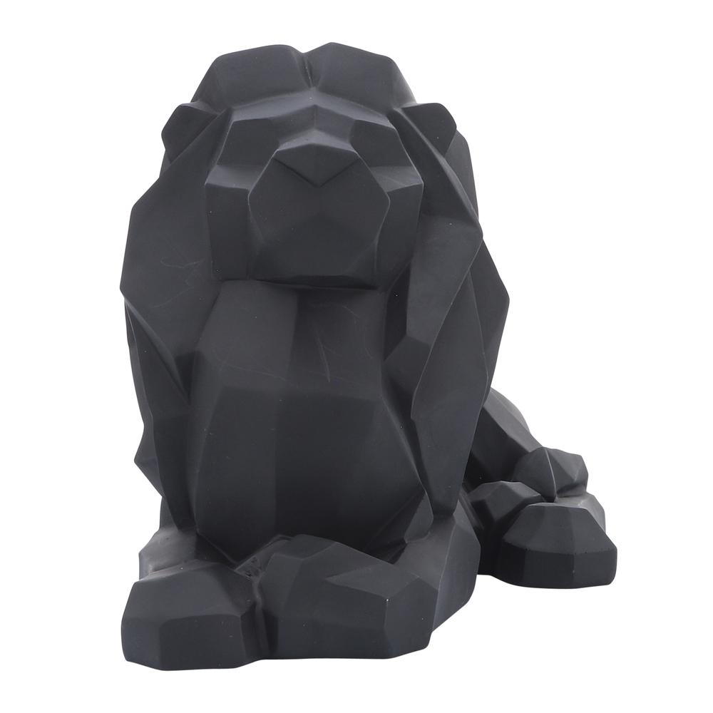 Resin 13" Laying Lion, Black. Picture 4