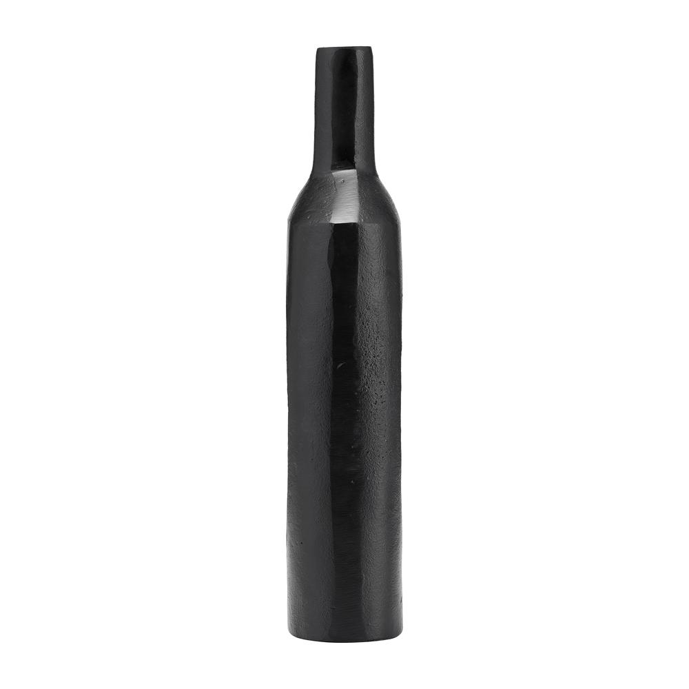 Metal,16"h,tall Modern Open Cut Out Vase,black. Picture 3