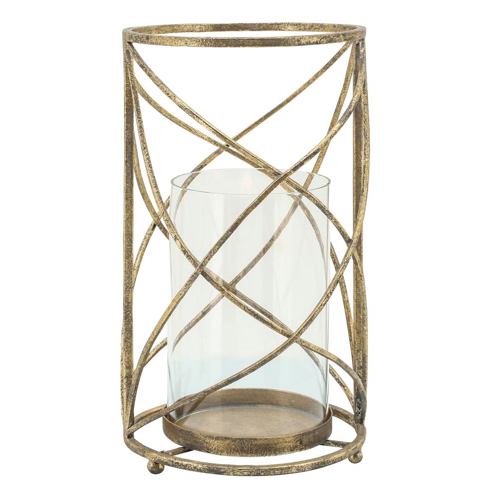 Metal 13" Hurricane Candle Holder,gold. Picture 1