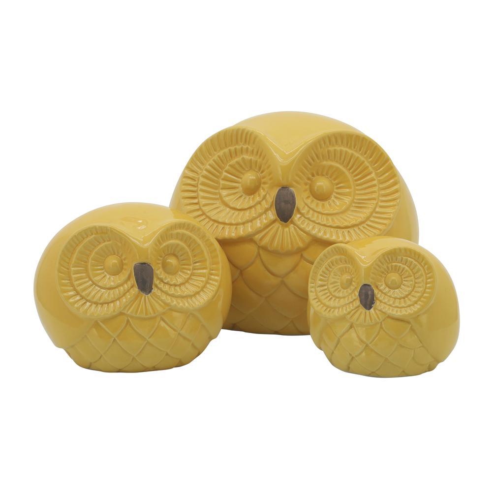 Cer S/3 Owls 8", Yellow. Picture 1