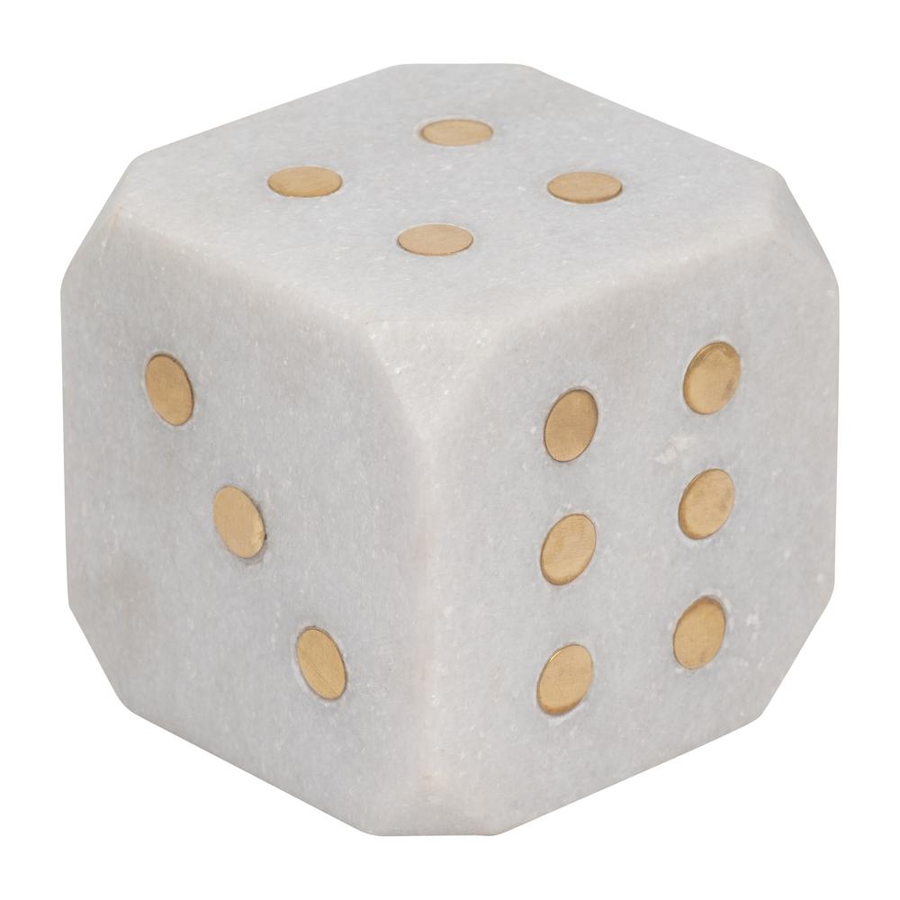 Marble, 4" Dice, White. Picture 2