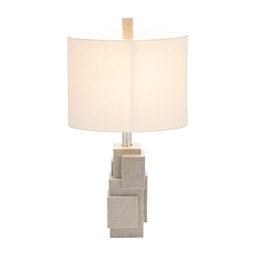 Resin 21" Blocks Table Lamp,gray. Picture 2